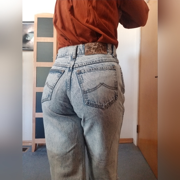 Bugle Boy Jeans Vintage Acid Wash 8s Jeans High Rise Ripped 28